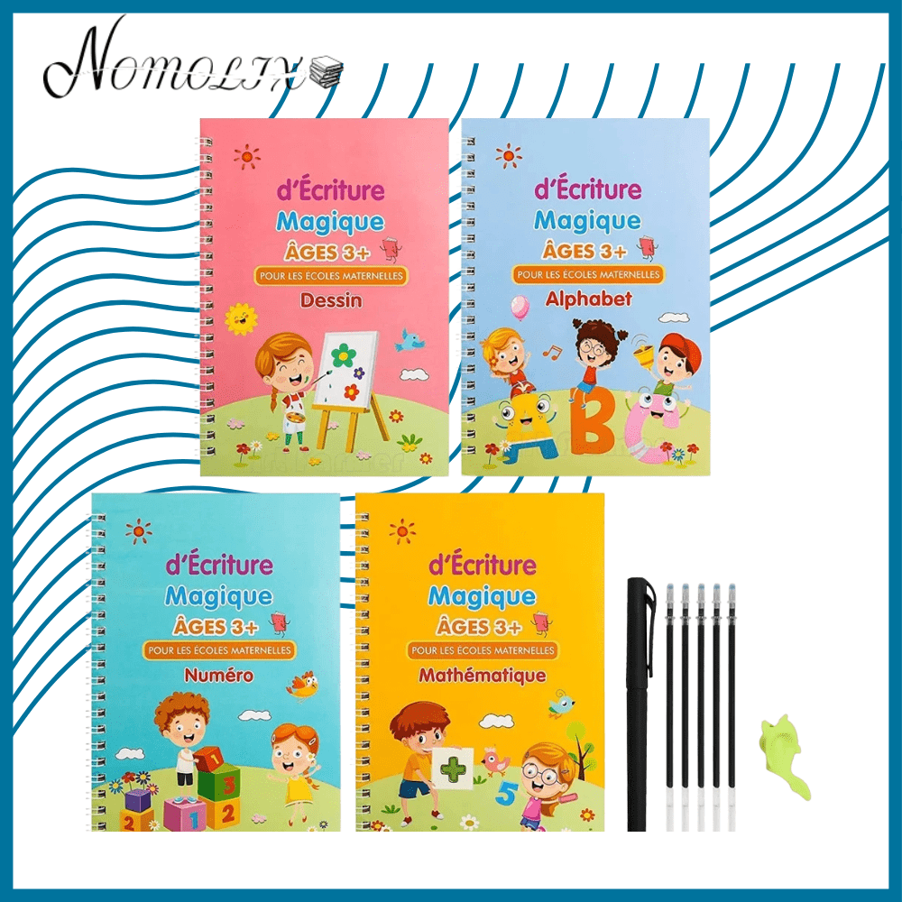 Cahier de pratique  magique française 4 en 1 NOMOLIX™